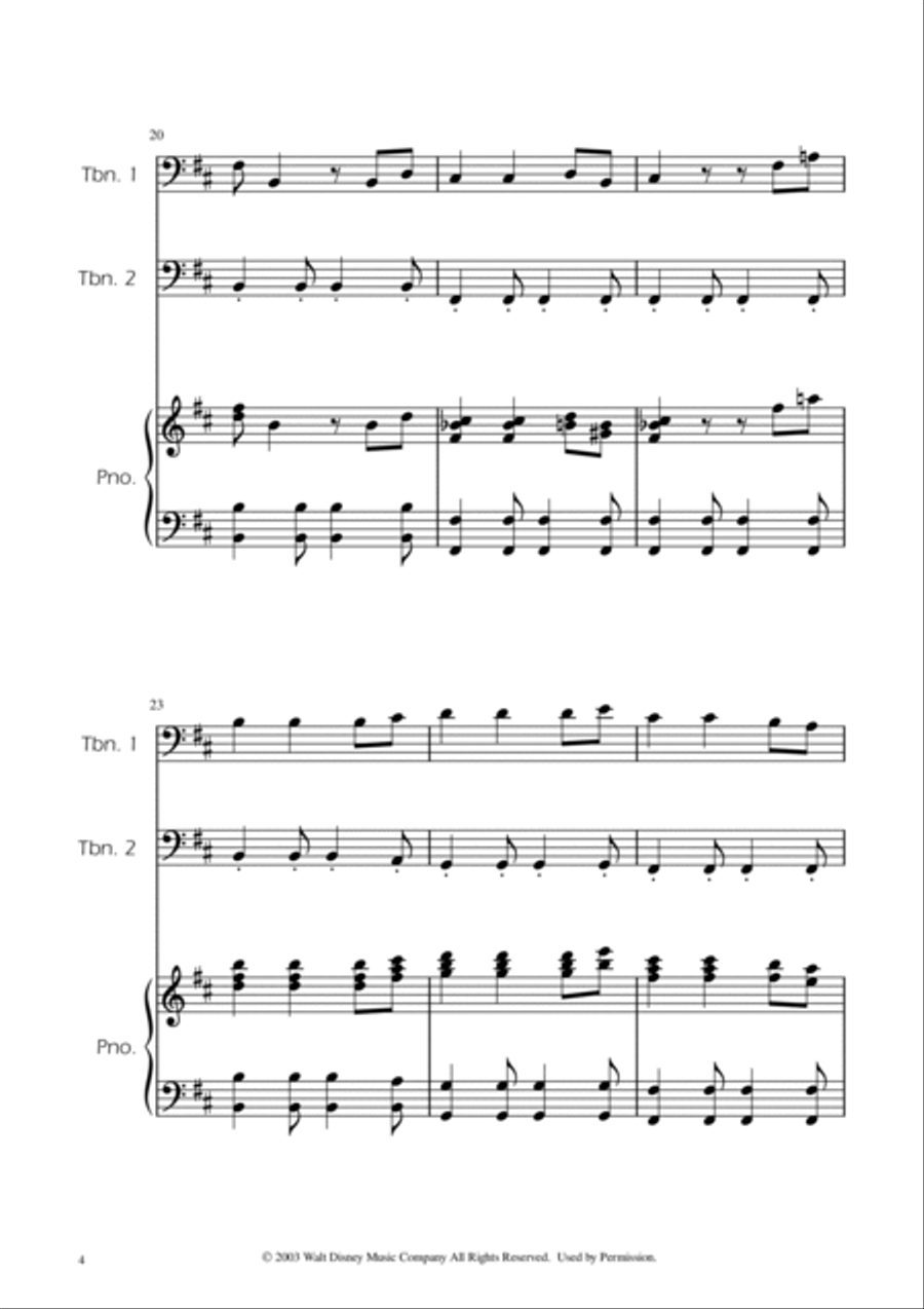 He's A Pirate He's A Pirate Trombone Duet scores gallery preview page 4