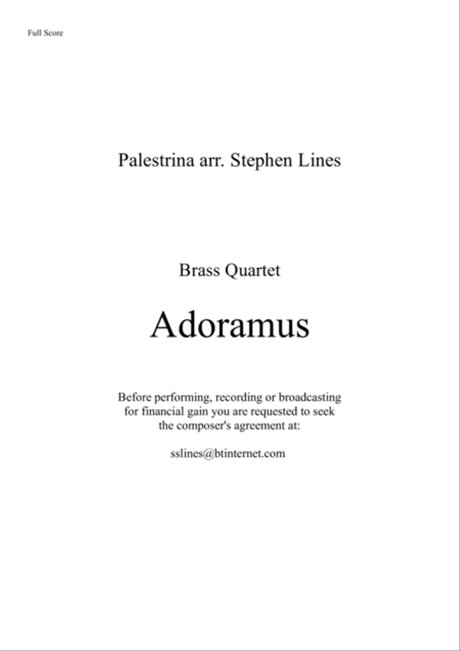 Adoramus - Brass Quartet Adoramus - Brass Quartet Brass Quartet scores gallery preview page 1