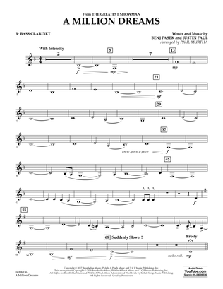 Book cover for A Million Dreams (from The Greatest Showman) (arr. Paul Murtha) - Bb Bass Clarinet