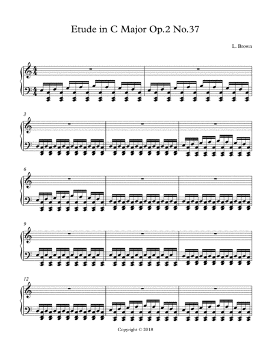 Etude in C Major Op.2 No.37 Piano Method scores gallery preview page 1