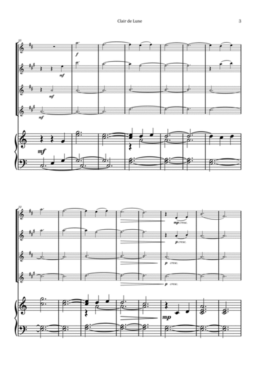 Clair de Lune by Debussy - Saxophone Quartet with Piano image number null