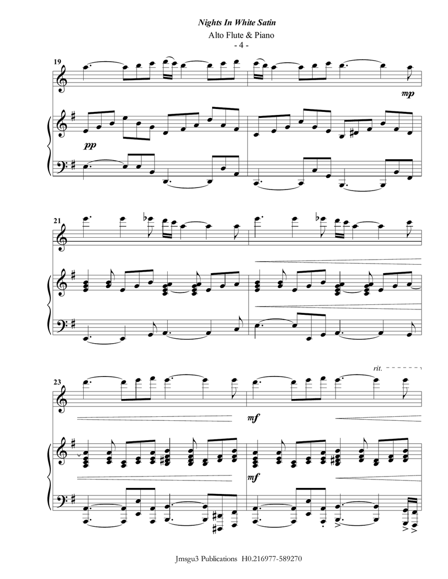 Nights In White Satin Flute Solo scores gallery preview page 4