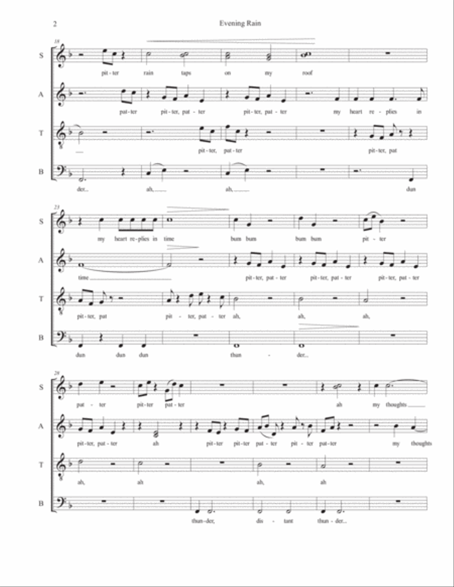 Evening Rain 4-Part scores gallery preview page 3