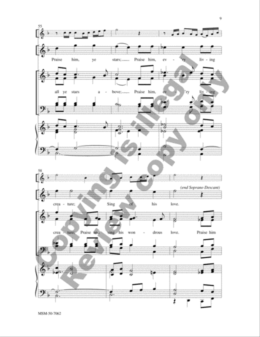 Sing and Praise His Wondrous Love 4-Part scores gallery preview page 9