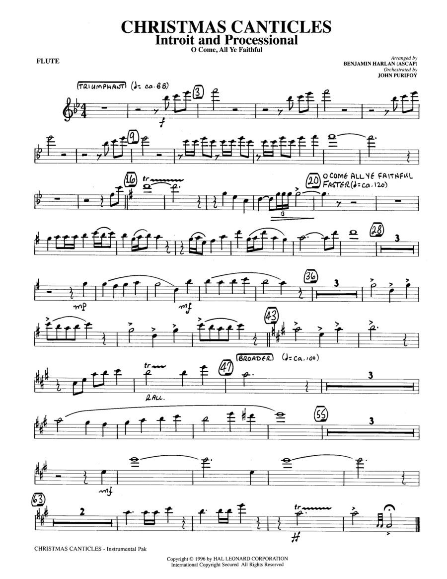 Christmas Canticles: A Cantata of Carols in Four Suites (Full Orchestra) - Flute Choir scores gallery preview page 1