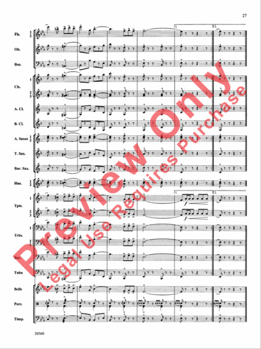 Marche Lorraine Concert Band scores gallery preview page 28