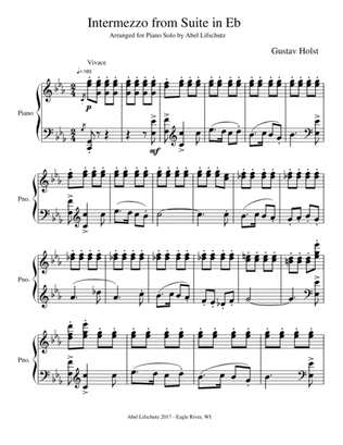 Intermezzo from Suite in E Flat - Solo Piano