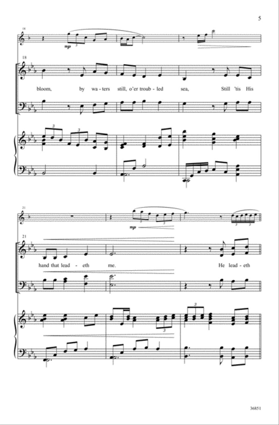 He Leadeth Me 4-Part scores gallery preview page 4