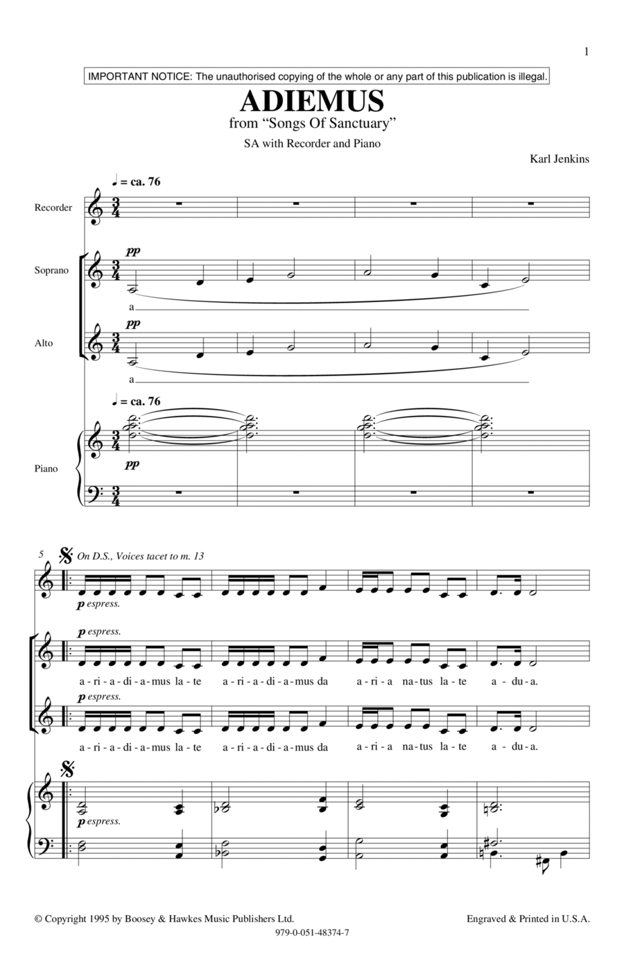 Adiemus 2-Part scores gallery preview page 1
