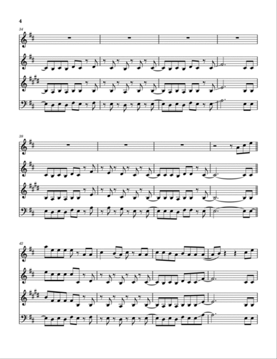 Getting Ready For Christmas Day Woodwind Quartet scores gallery preview page 5