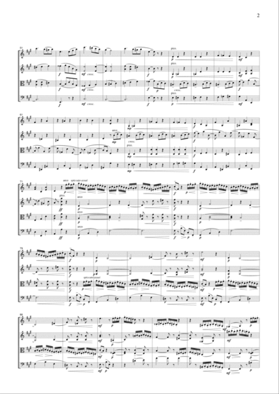 Tchaikowsky Valse from Symphony No.5, for string quartet, CT013 String Quartet scores gallery preview page 2