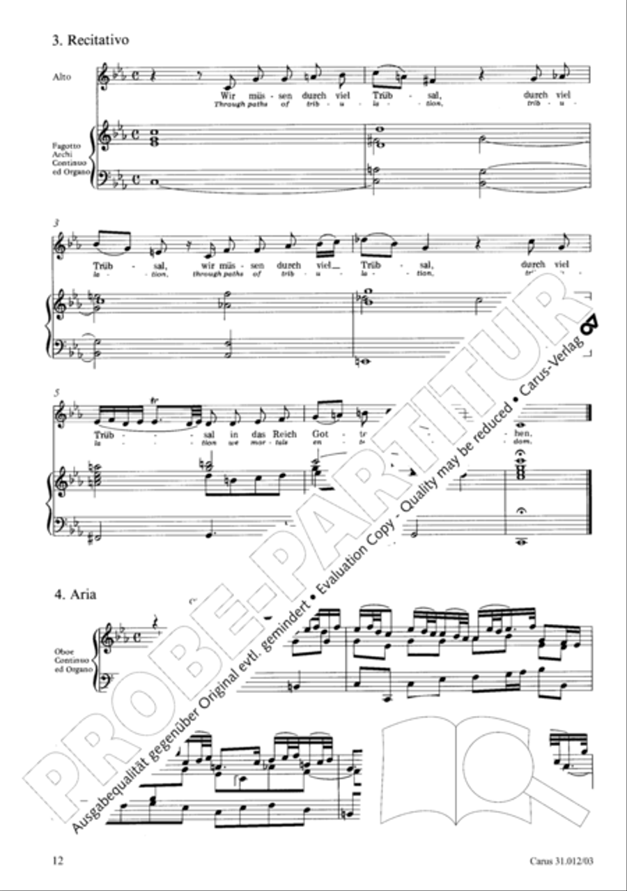 Weeping, crying, sorrow, sighing (Weinen, Klagen, Sorgen, Zagen) ATB scores gallery preview page 13