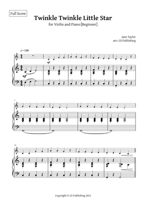 Twinkle Twinkle Little Star for Violin and Piano Beginner