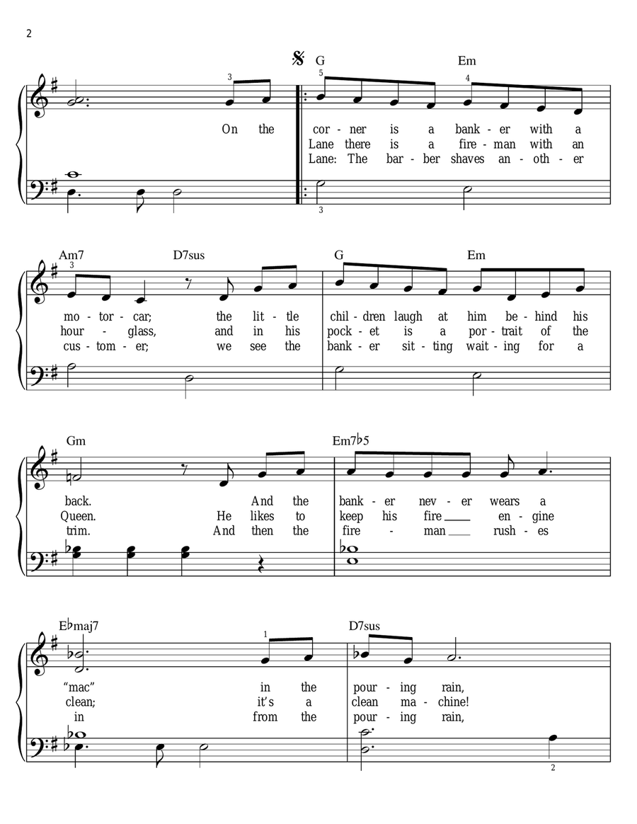 Penny Lane Penny Lane Easy Piano scores gallery preview page 2