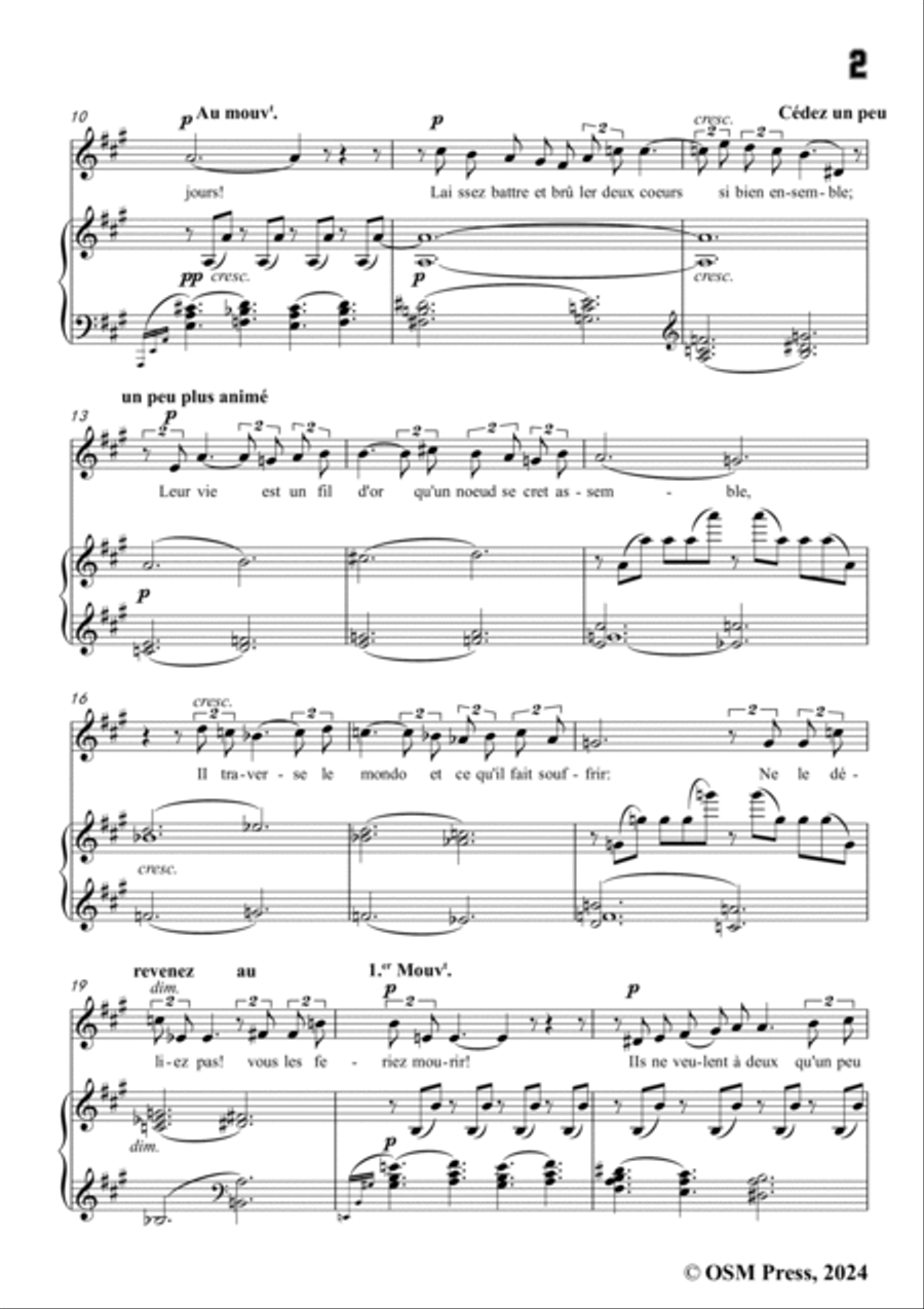 Alfred Bruneau-La vie et la mort du ramier,in A Major Voice scores gallery preview page 3