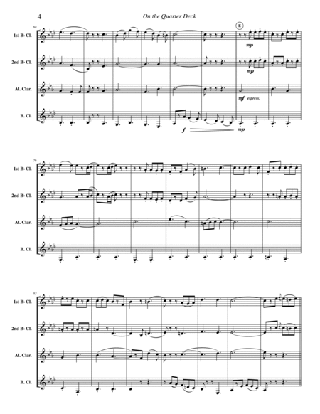 On the Quarter Deck march (clarinet quartet arrangement) image number null