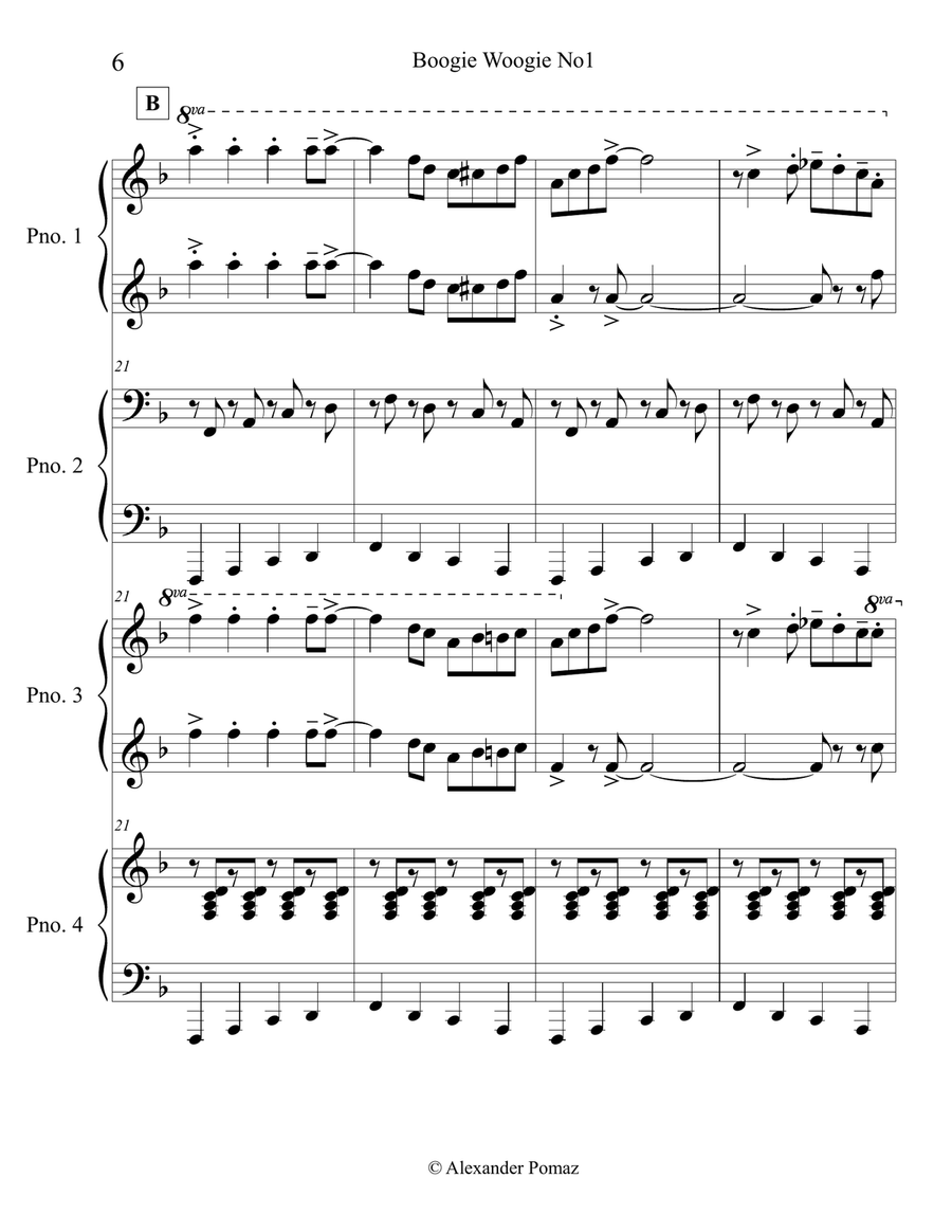 Boogie Woogie No1 Boogie Woogie No1 Piano Duet scores gallery preview page 6