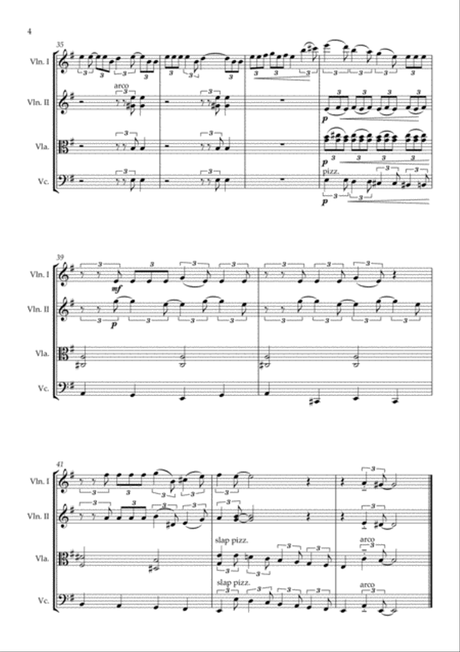 Heartbreak Hotel String Quartet scores gallery preview page 5
