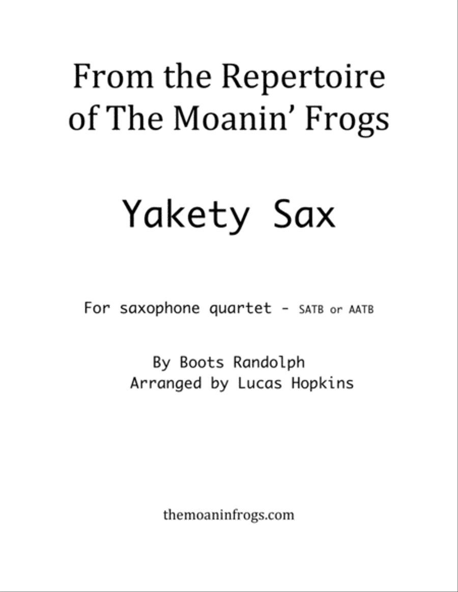 Yakety Sax Woodwind Quartet scores gallery preview page 1