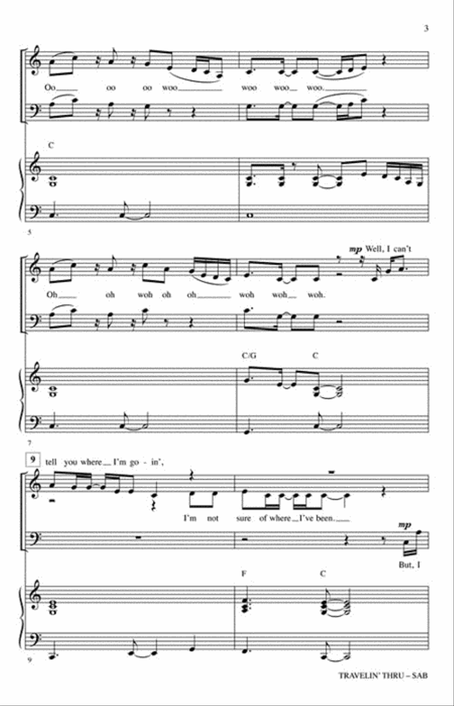 Travelin' Thru 3-Part scores gallery preview page 3