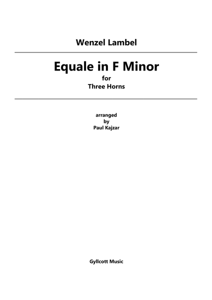 Equale in F Minor (Three Horns)