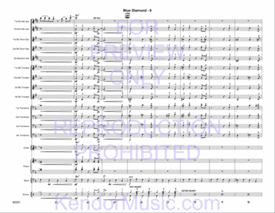 Blue Diamond (Full Score) Jazz Ensemble scores gallery preview page 11