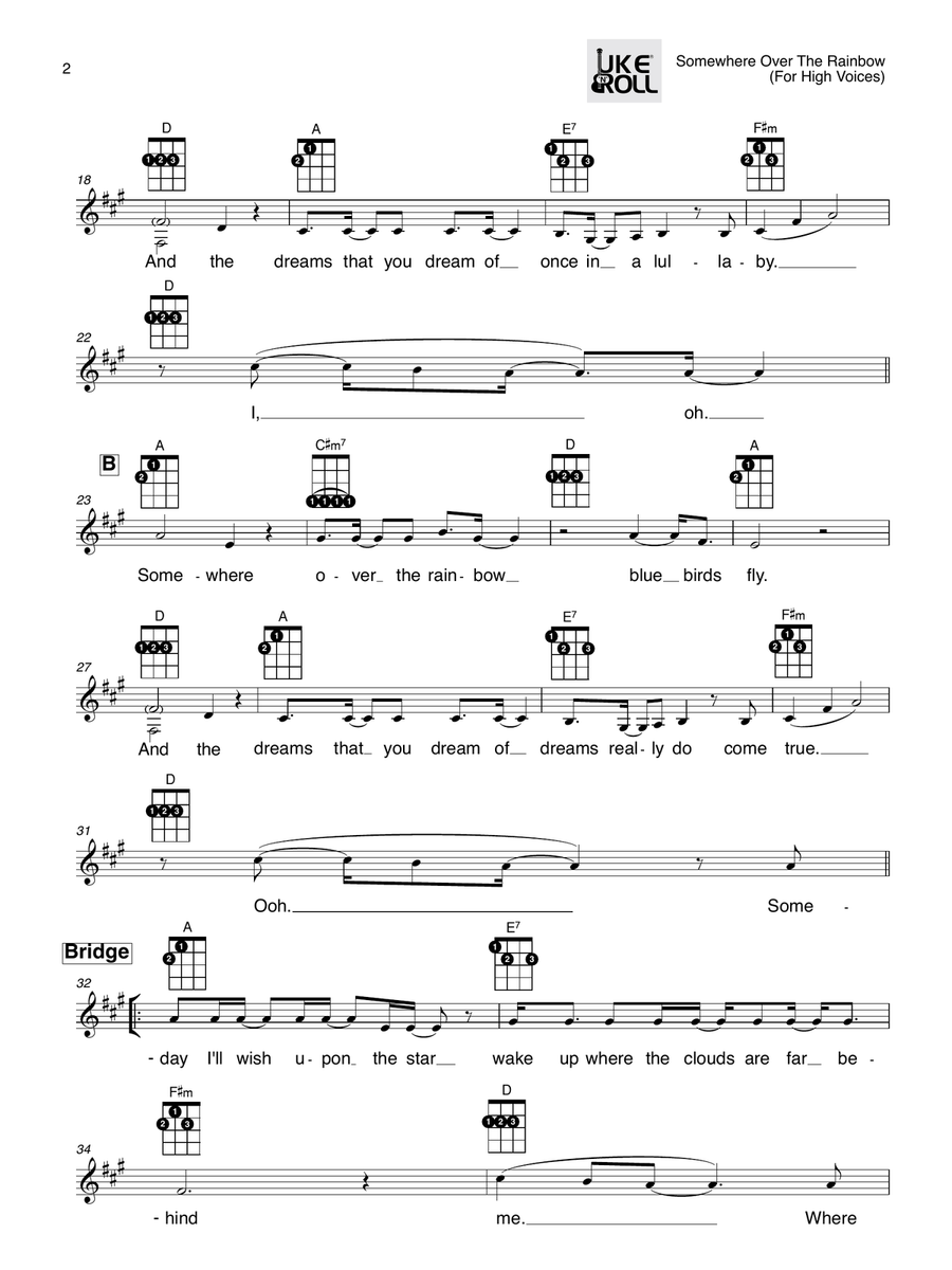 Over The Rainbow (from The Wizard Of Oz) Ukulele scores gallery preview page 2