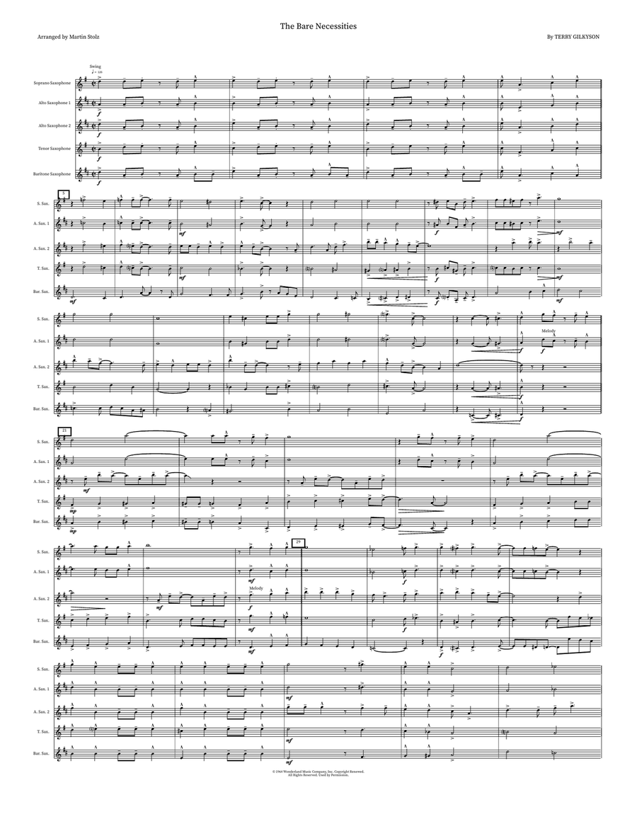 The Bare Necessities 4-Part scores gallery preview page 1