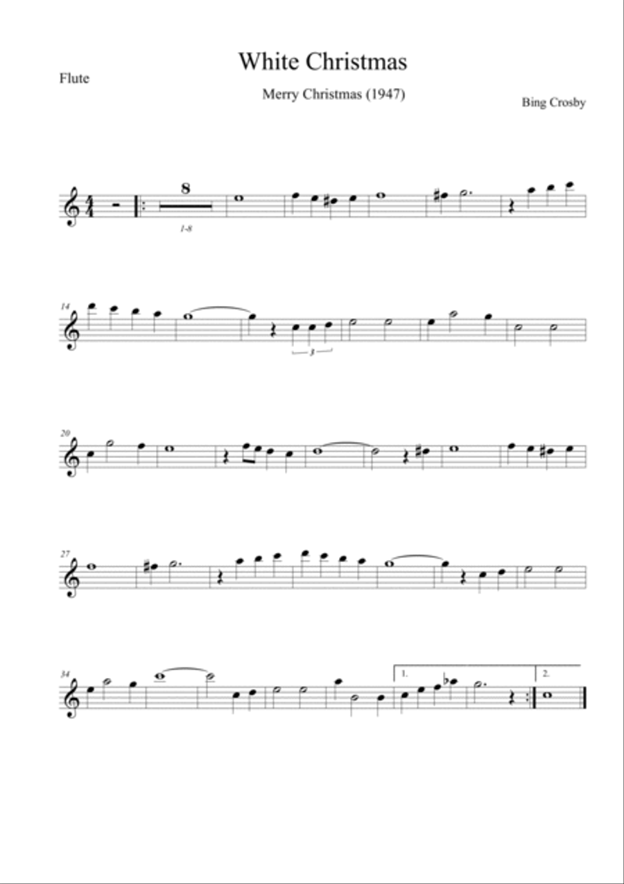 I'm Dreaming Of A White Christmas Flute scores gallery preview page 5