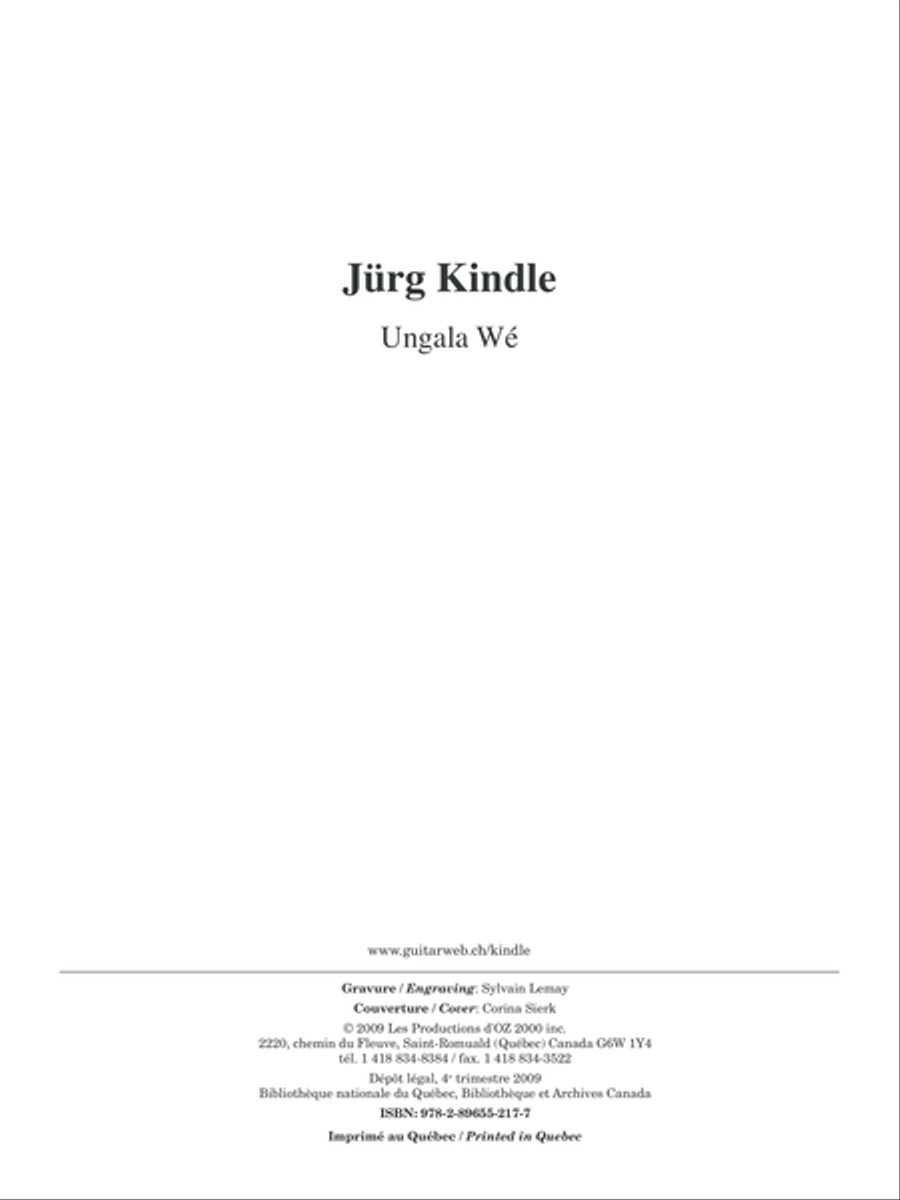 Musique facile pour 4 guitares - Australie (Ungala Wé) Guitar Ensemble scores gallery preview page 1