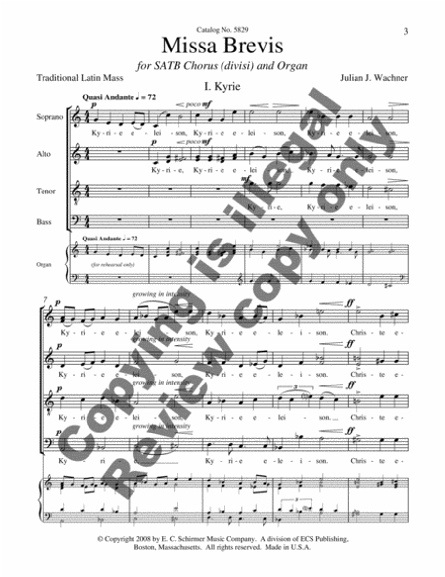 Missa Brevis 4-Part scores gallery preview page 8