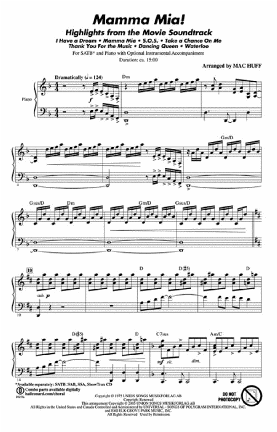 Mamma Mia! 4-Part scores gallery preview page 2