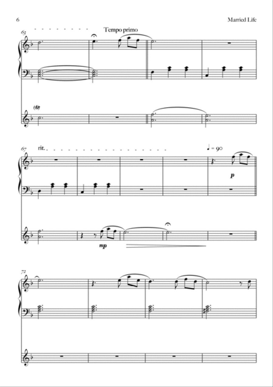 Married Life Violin Solo scores gallery preview page 6