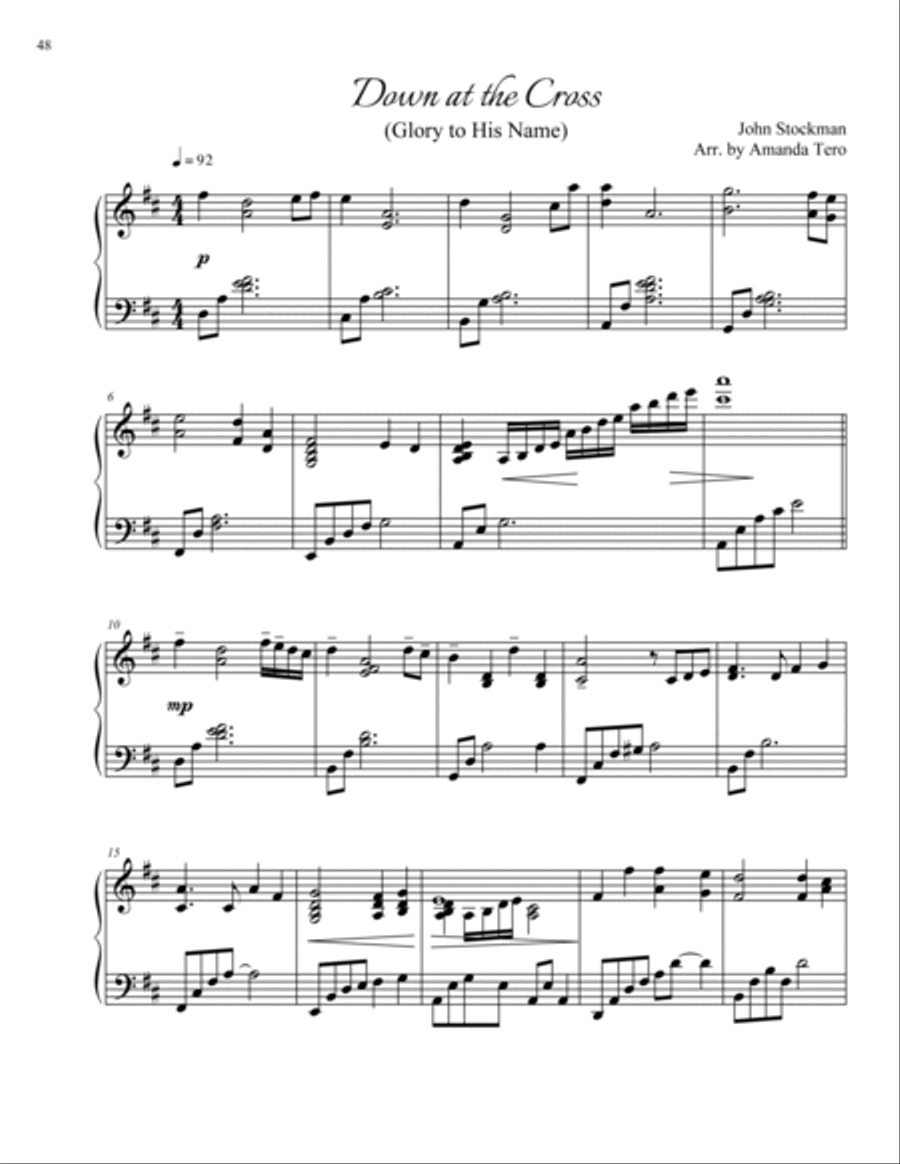 Down at the Cross (Glory to His Name) Piano Solo scores gallery preview page 2