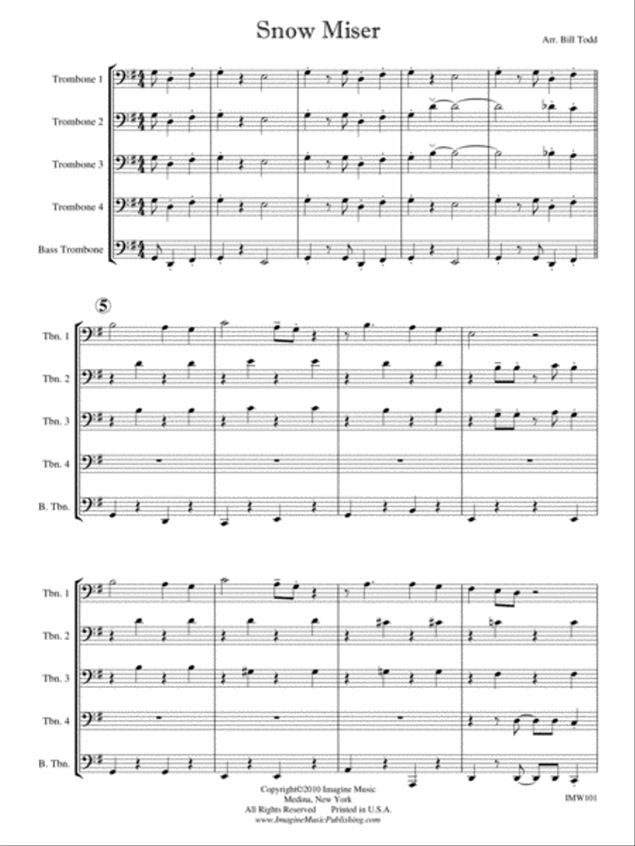 Snow Miser Trombone scores gallery preview page 2