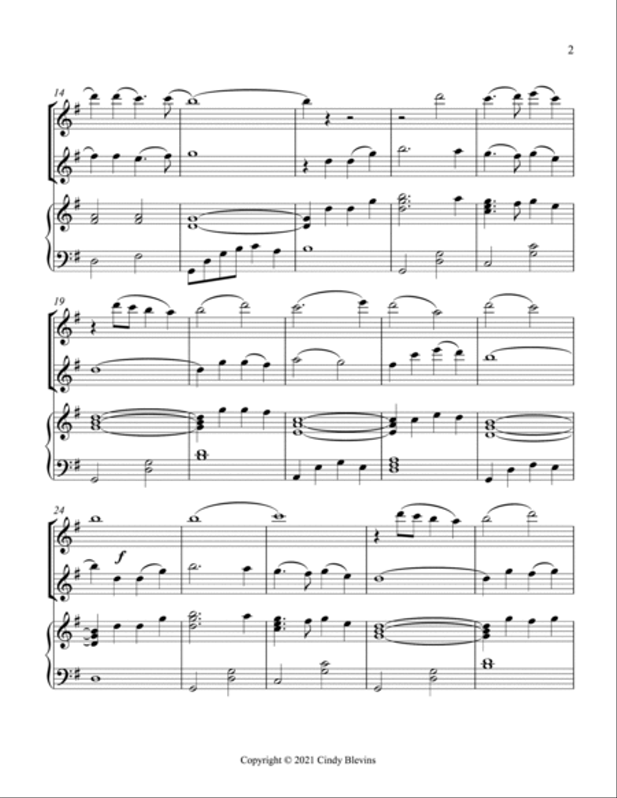 How Great Thou Art, Two Flutes and Harp Flute Duet scores gallery preview page 3