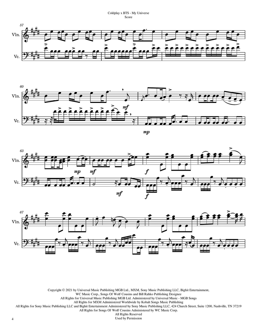 My Universe String Duet scores gallery preview page 4