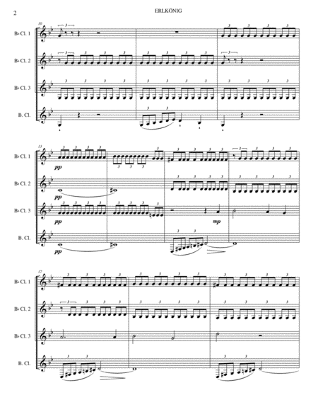 Erlkönig, D. 328 for Clarinet Quartet
