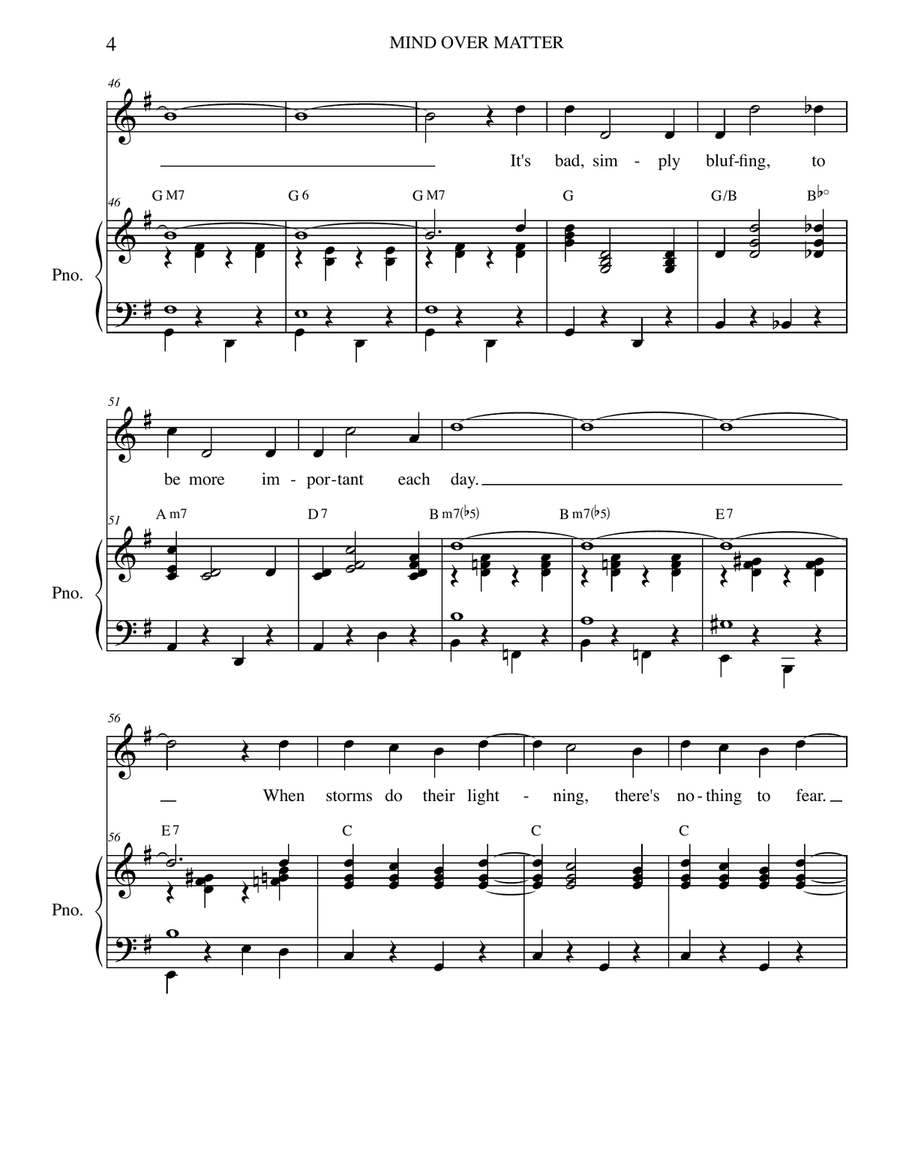 PUT MIND OVER MATTER Piano, Vocal scores gallery preview page 4