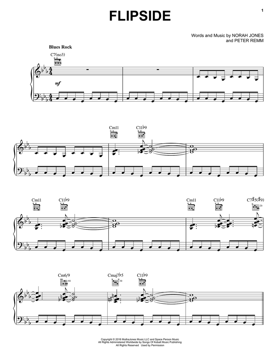 Flipside Piano, Vocal, Guitar scores gallery preview page 1