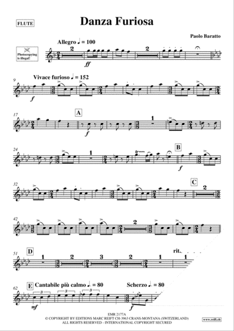 Danza Furiosa Flute Solo scores gallery preview page 4