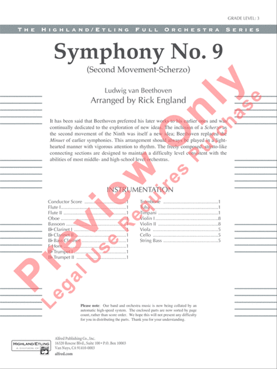 Symphony No. 9 Full Orchestra scores gallery preview page 2