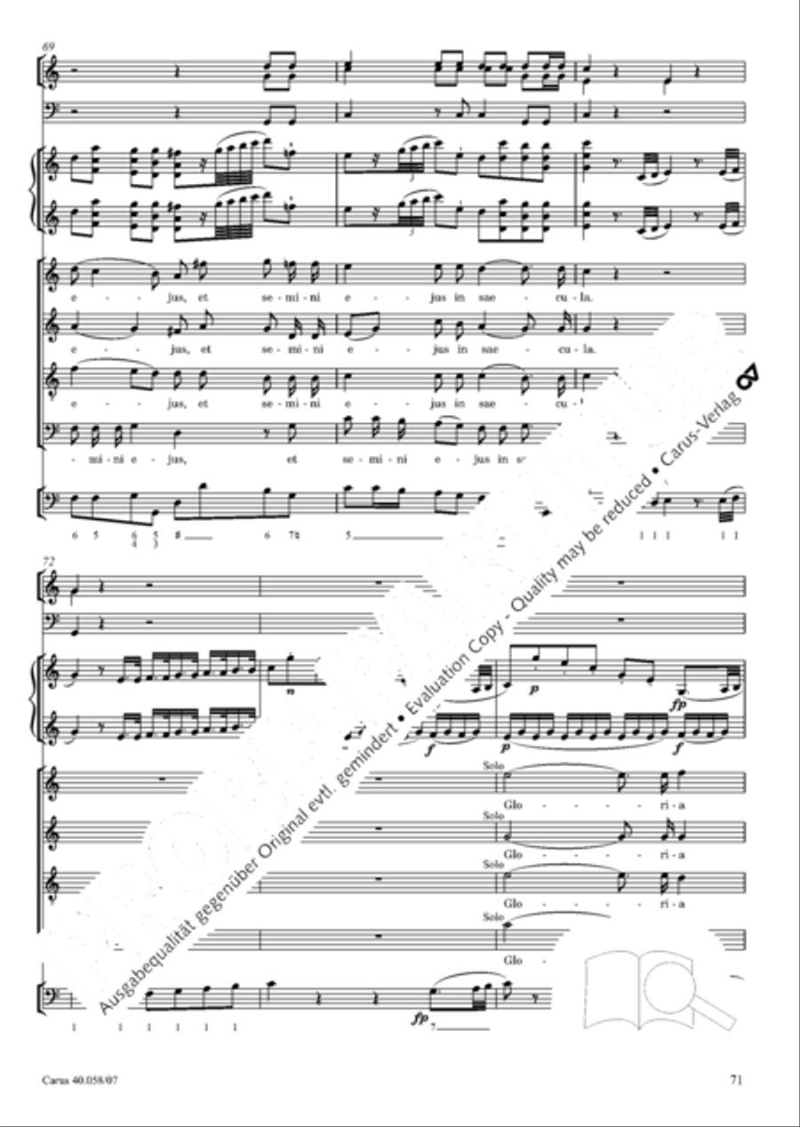 Vesperae solennes de Dominica 4-Part scores gallery preview page 76