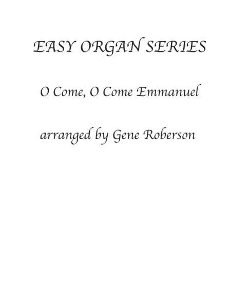 O Come, O Come Emmanuel EASY Organ Series image number null