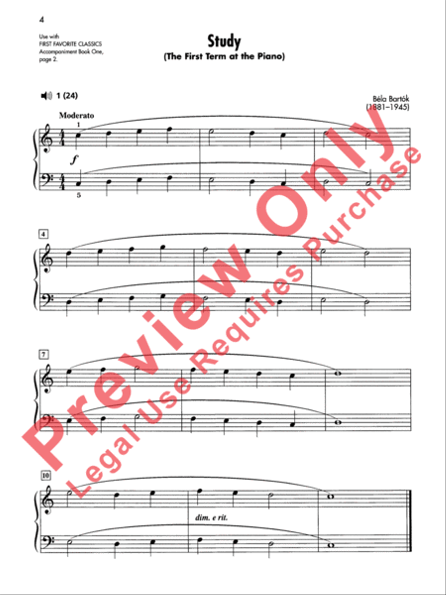 First Favorite Classics, Book 1 Easy Piano scores gallery preview page 5