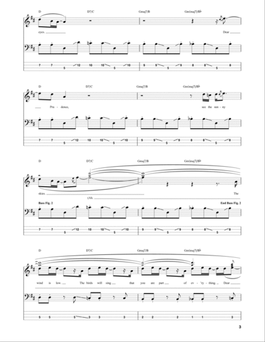 Dear Prudence Guitar Tablature scores gallery preview page 3