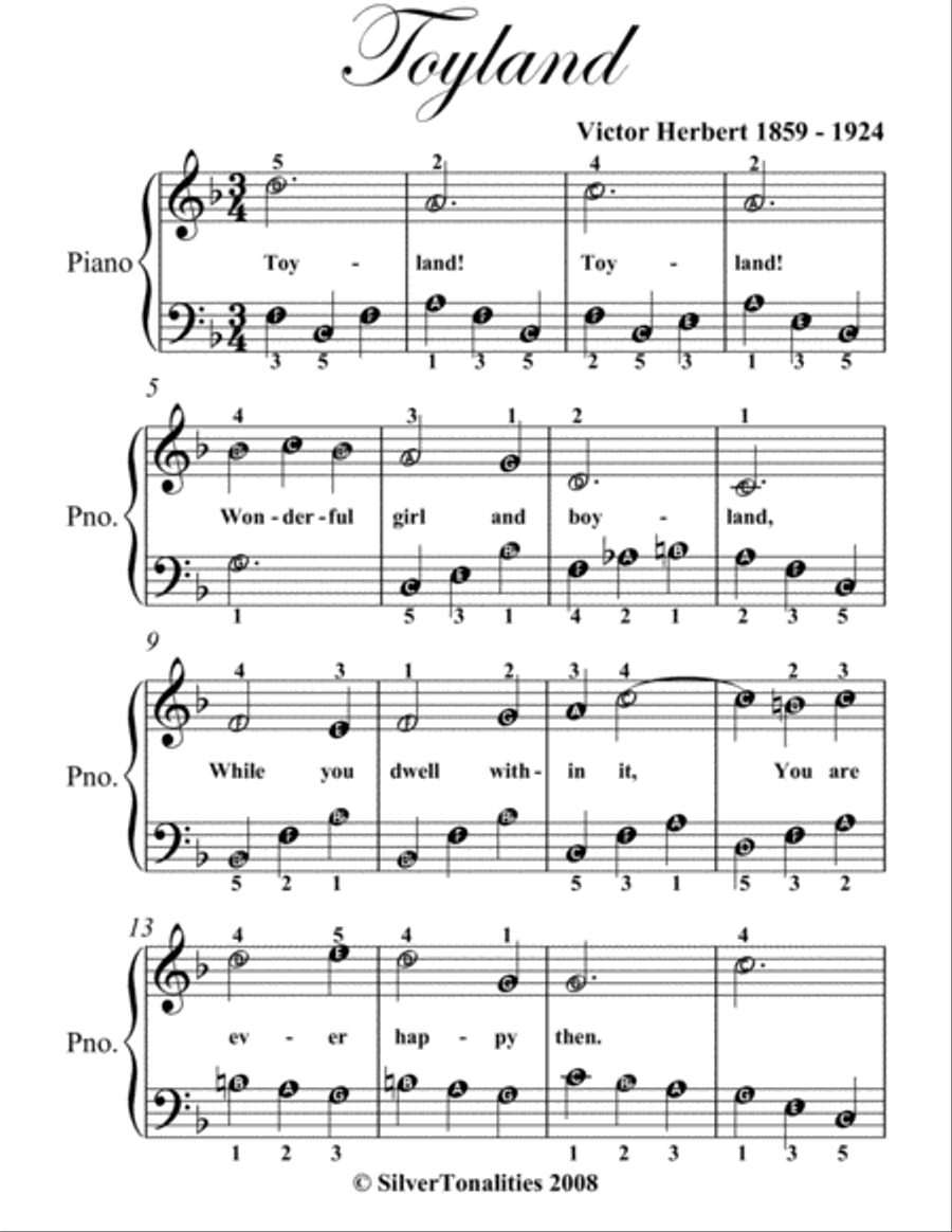 Toyland Easiest Piano Sheet Music Easy Piano scores gallery preview page 2