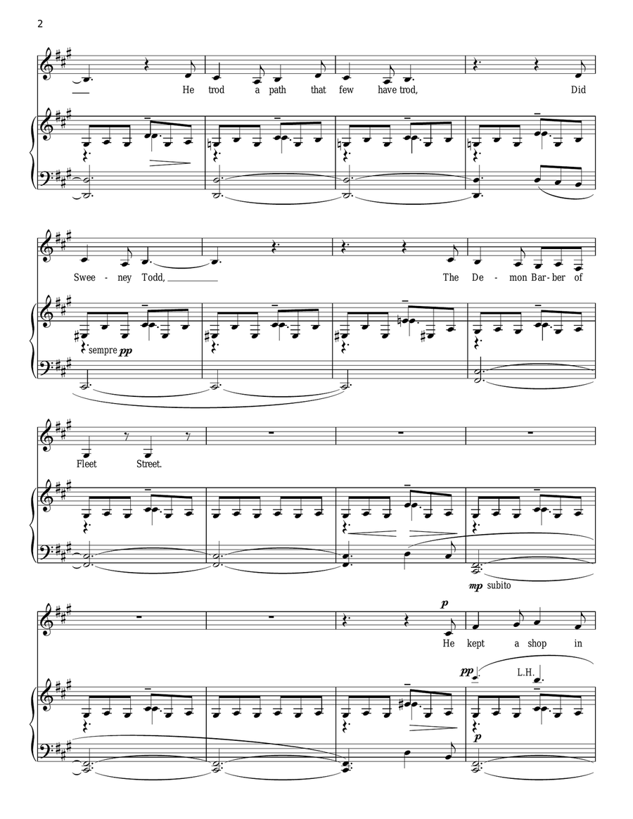 The Ballad Of Sweeney Todd Piano, Vocal scores gallery preview page 2