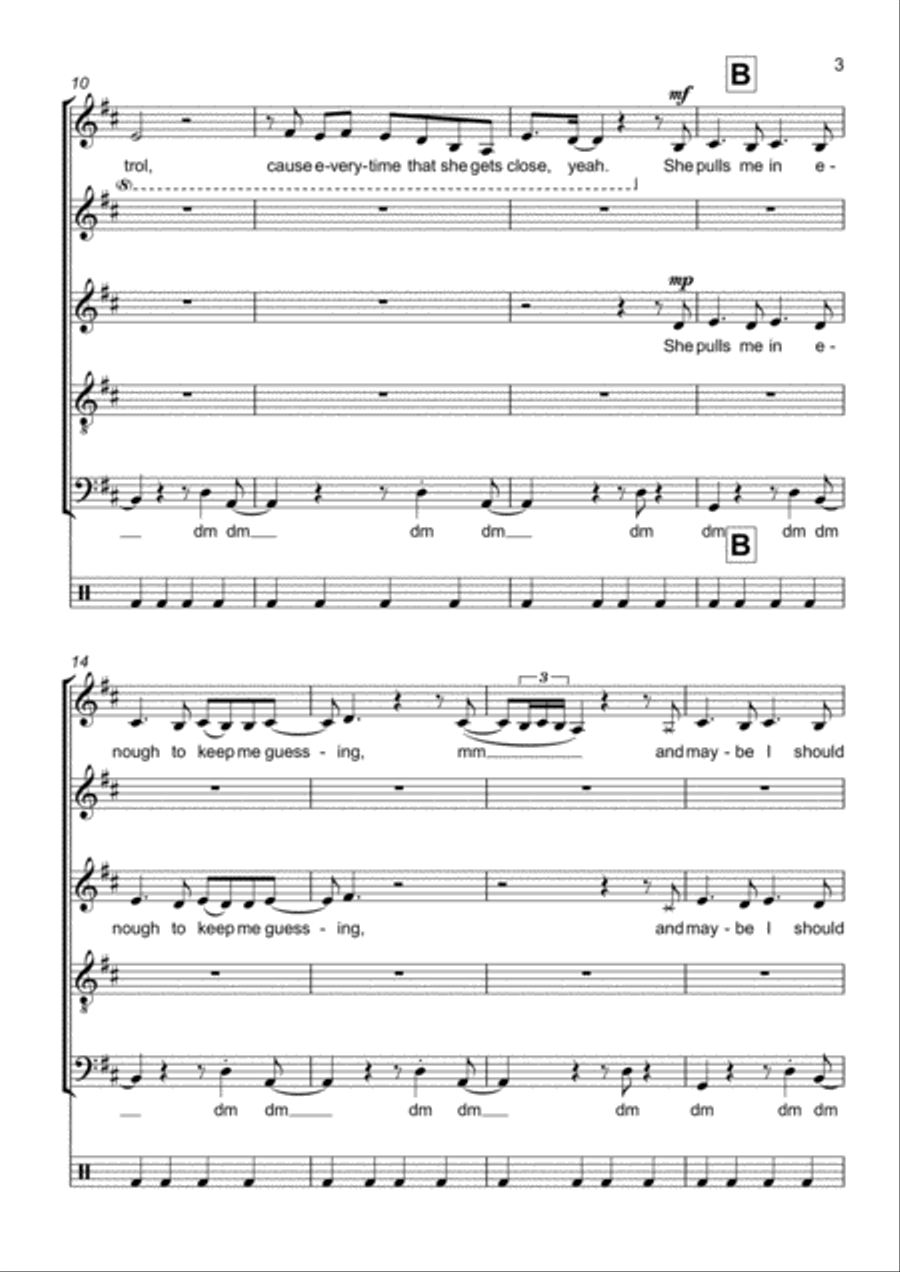 There's Nothing Holdin' Me Back 4-Part scores gallery preview page 3