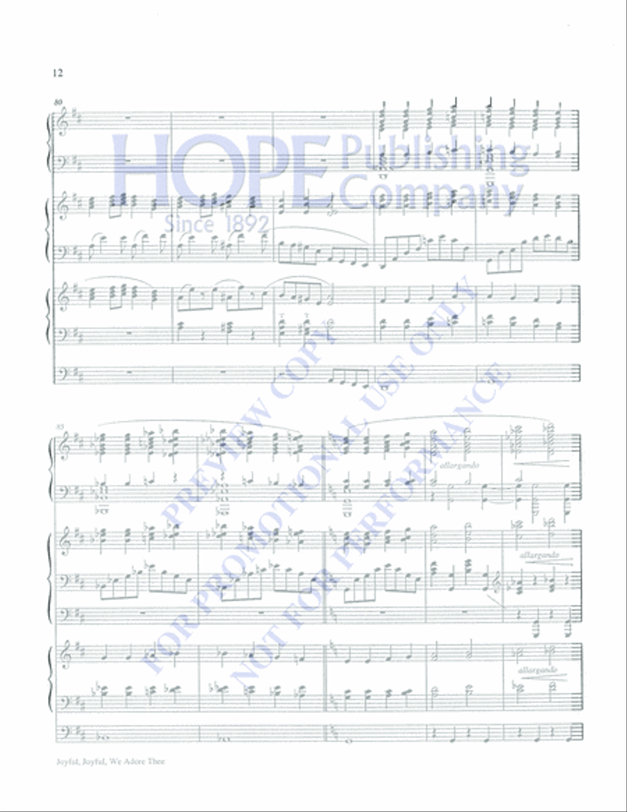 Joyful, Joyful, We Adore Thee 4-Part scores gallery preview page 12